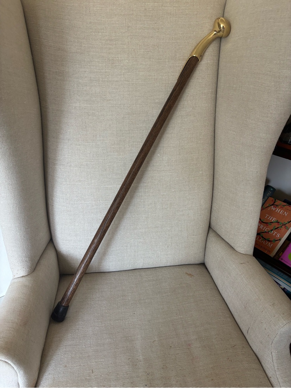 Vintage Solid Brass Designer Horse Hames Handle Wooden Walking Cane
